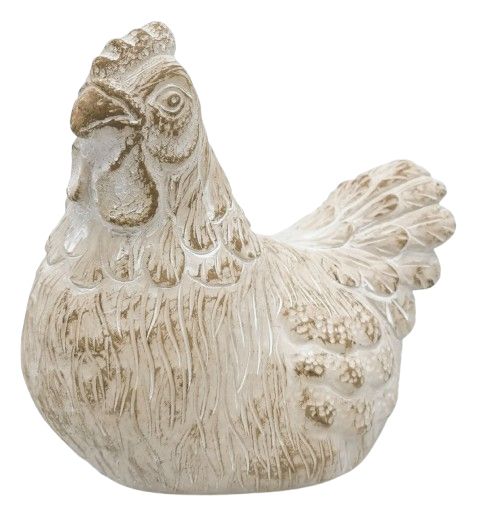 FABLE CHICKEN ORNAMENT BISQUE 16CM