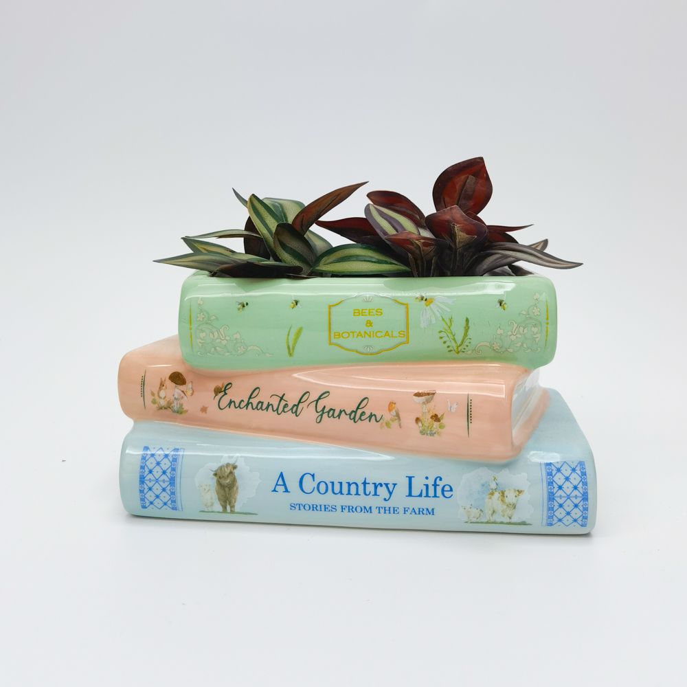 book plant pot BOOK STACK PLANTER POT – Sydney's Plant Market