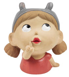 Sarah Cute Girl Planter Pink & Grey Med 16cm H16x16x13cm Sydney's Plant Market