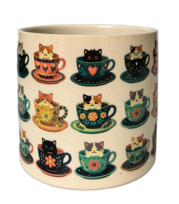 TEACUP TAILS CAT PLANTER