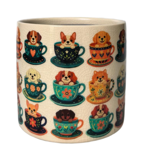 TEACUP DOG PLANTER