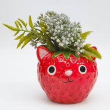 Load image into Gallery viewer, STRAWBERRY CAT PLANTER
