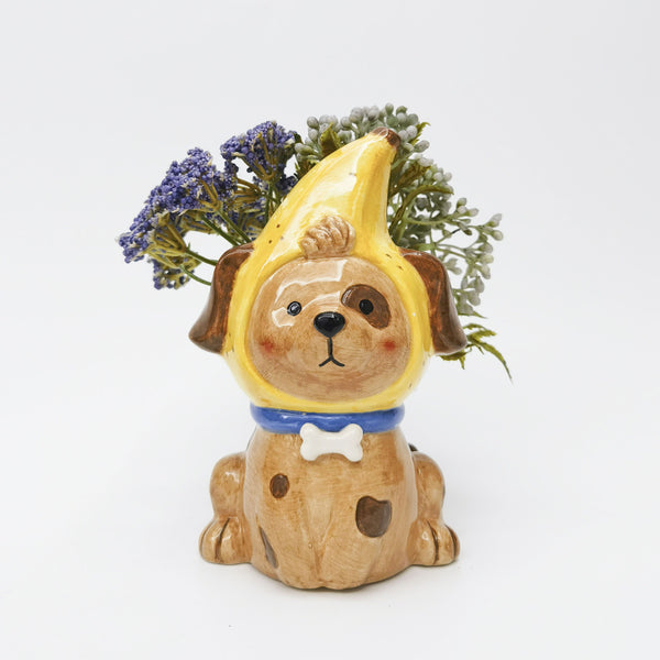 BANANA DOG PLANTER POT