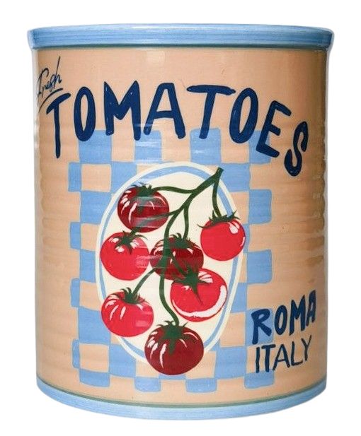 FRESH TOMATOES CAN PLANTER CREAM 16CM