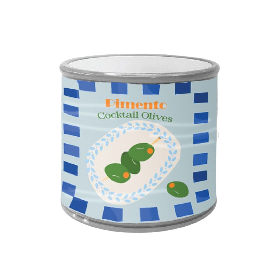 COCKTAIL OLIVES CAN PLANTER BLUE 10CM