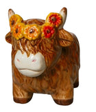 HIGHLAND SUNFLOWER COW PLANTER YELLOW