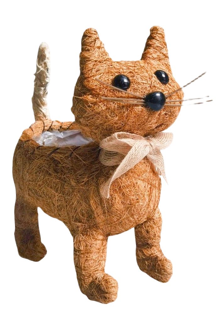GINGER CAT PLANTER ORANGE 24CM