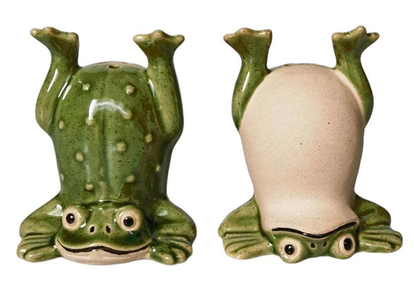 FROG HANDSTAND SALT & PEPPER SHAKER SET