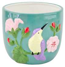 Load image into Gallery viewer, TROPICAL TURQUOISE HUMMINGBIRD PLANTER
