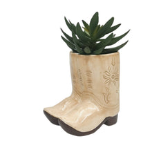 Load image into Gallery viewer, COWBOY BOOTS PLANTER TAN
