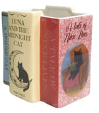 CAT THEMED BOOKS PLANTER POT