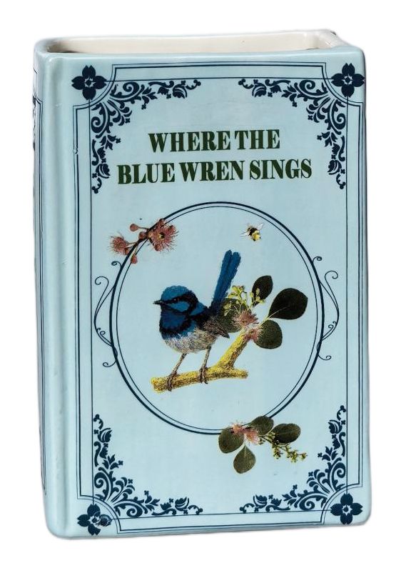 BLUE WREN BOOK PLANTER