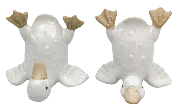 QUIRKY WHITE DUCKS ORNAMENT