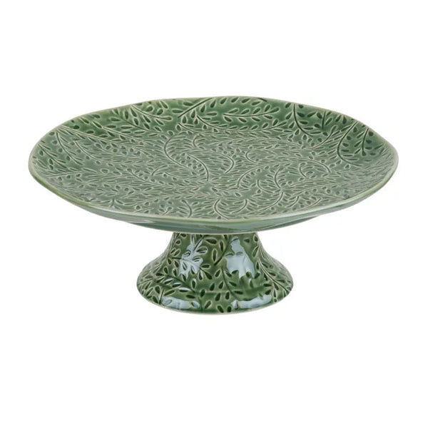VENUS CERAMIC FOOTED PLATE 26.5X10.5CM GREEN Sydney's Plant Market