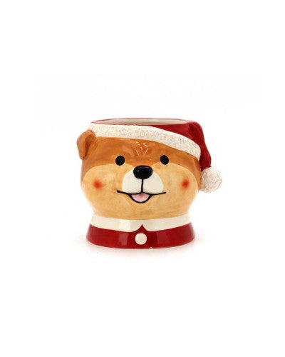 XMAS CORGI DOG PLANTER POT