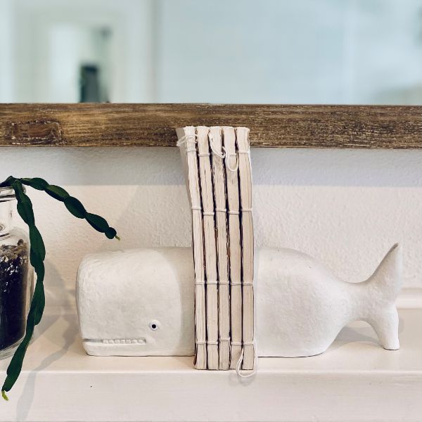 Whale Bookends - Resin White