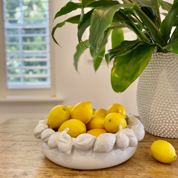 Mode Lemon Bowl - White Sydney's Plant Market