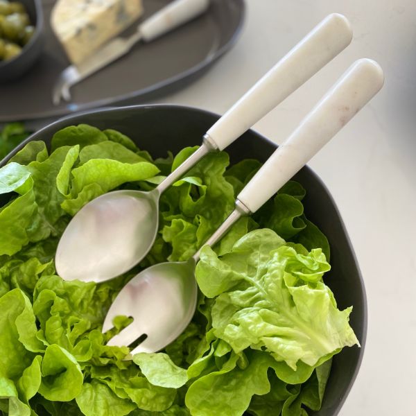 Salad Servers Marble Set of 2 Sydney's Plant Market