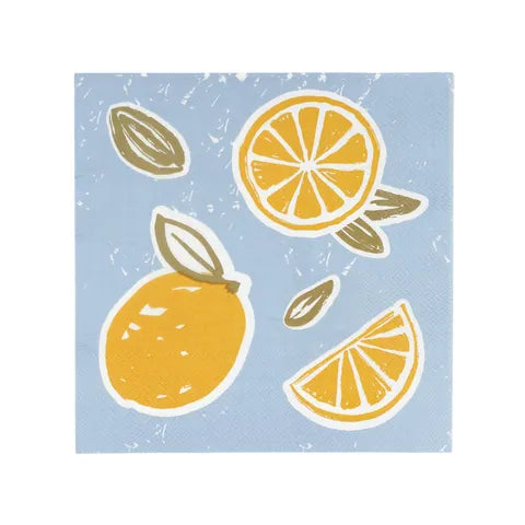 LEMONA 20PK 3 PLY 33CM NAPKIN BLUE/YEL Sydney's Plant Market