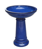 GLAZE BIRD BATH  - ASSORTED COLOURS - Sydney's Plant Market