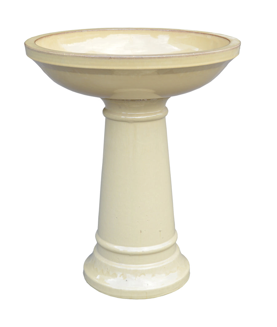 GLAZE BIRD BATH  - ASSORTED COLOURS - Sydney's Plant Market