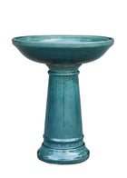 GLAZE BIRD BATH  - ASSORTED COLOURS - Sydney's Plant Market