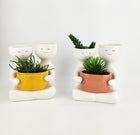 Friends holding a pot Planter Mustard Lg 21cm H21x20x12cm Sydney's Plant Market