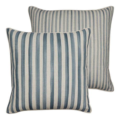 Taylor Blue Painted Stripe Cushion 55cm - Sydney's Plant Market