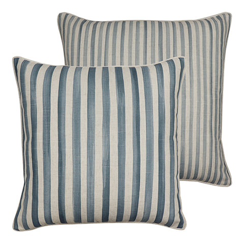 Taylor Blue Painted Stripe Cushion 55cm