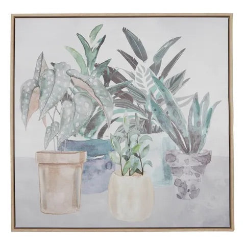 Vernon Assorted Plants Framed Gel Painted canvas - Sydney's Plant Market