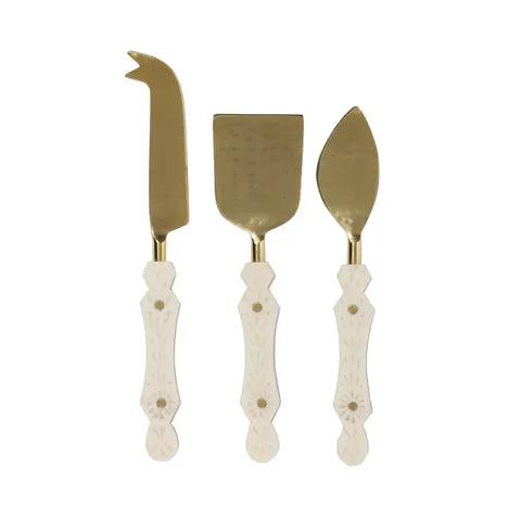 GRACE S/3 CHEESE KNIVES 22CM IVORY/GOLD Sydney's Plant Market