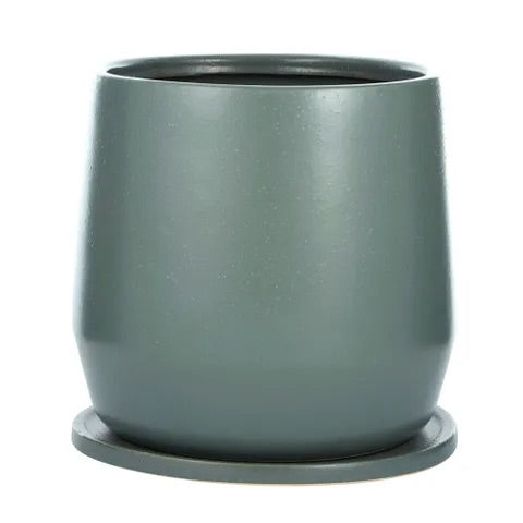 PITOT CERAMIC POT W SAUCER 26.5X26CM TEAL - Sydney's Plant Market