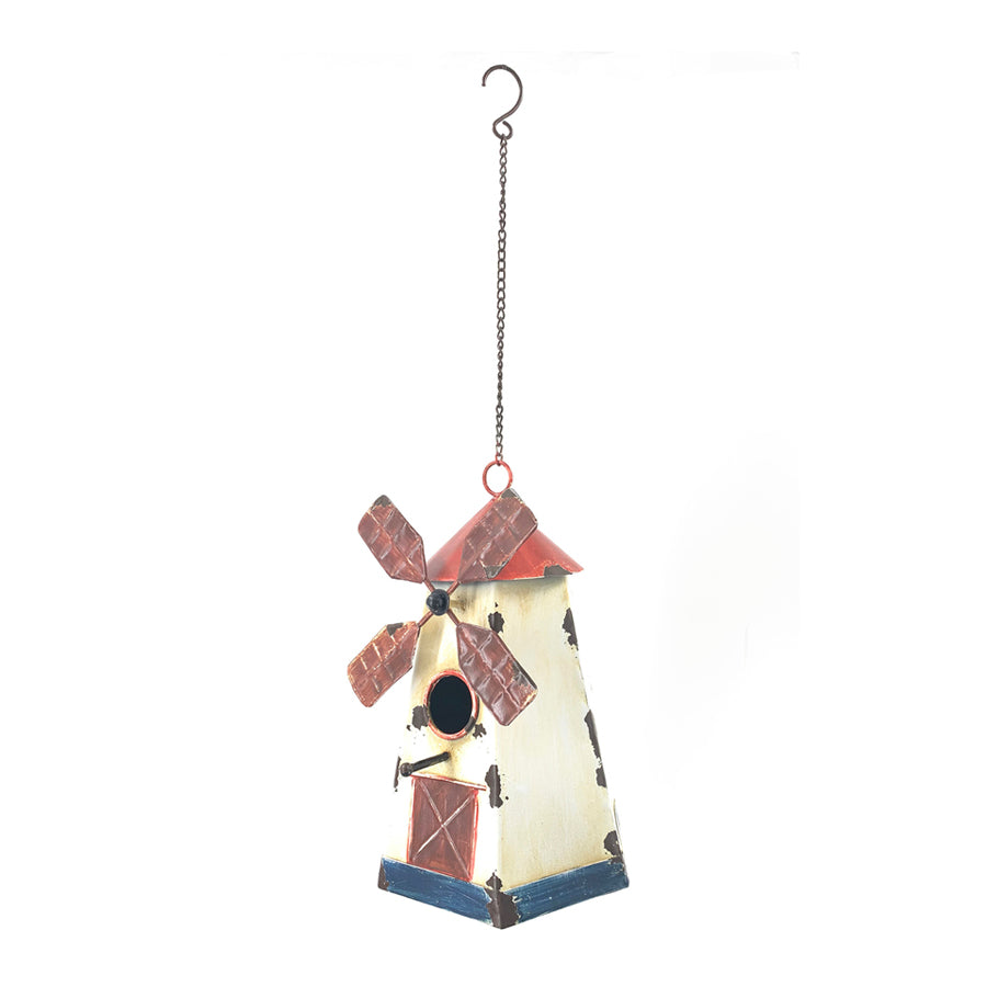 Rusty Colour Windmill Birdhouse on Chain