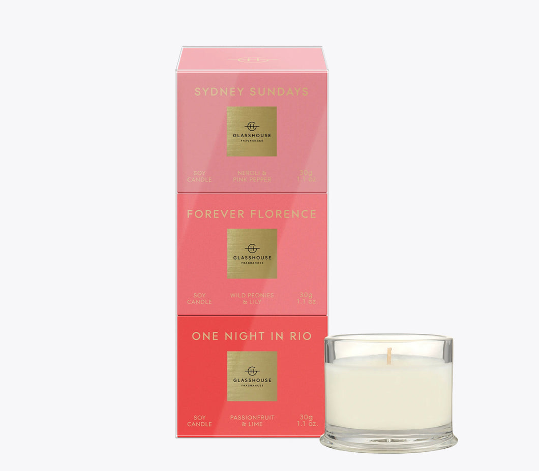 Glasshouse Fragrance - 30g Candle Trio
