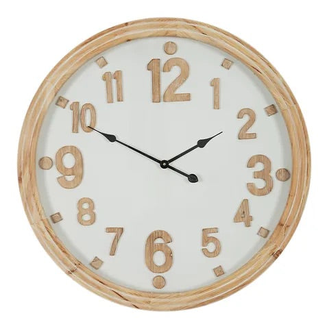 CONNOR WOOD CLOCK 78CM NATURAL - Sydney's Plant Market