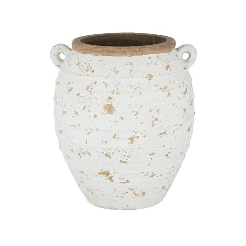 HOOPLA TERRACOTTA POT 32.5X36.5CM WHITE