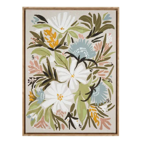 WILD BLOOM NAT FRAME OIL CANVAS 60X80CM Sydney's Plant Market