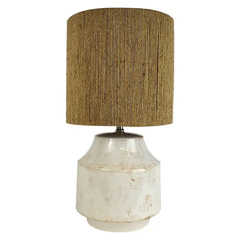 PACIFICA CERAMIC LAMP 34X65CMWHITE/ROPE Sydney's Plant Market