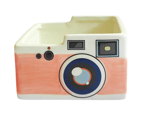Retro Camera Planter Pink H6x10cm Sydney's Plant Market