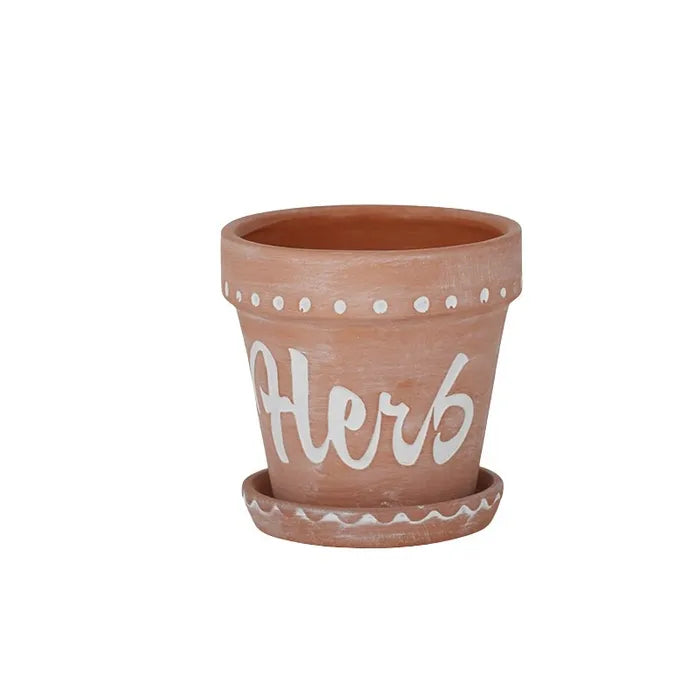 HERB CER POT W SAUCER