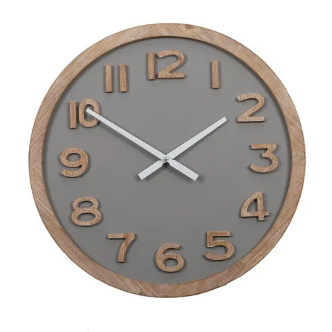 WALLACE MDF CLOCK 50CM NATURAL/SAGE Sydney's Plant Market