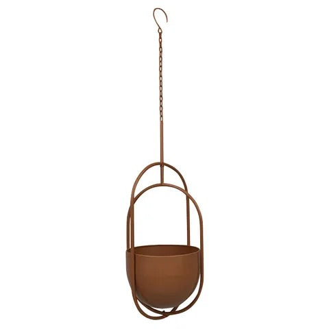 RUST METAL HANGING PLANTER - Sydney's Plant Market
