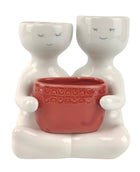 Friends holding a pot Planter Mustard Lg 21cm H21x20x12cm Sydney's Plant Market